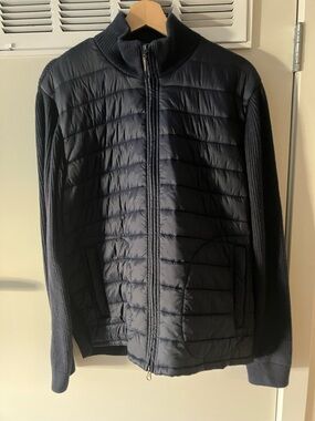 J.McLaughlin Quilted Jacket w/ Sweater Sleeves, Men’s Large